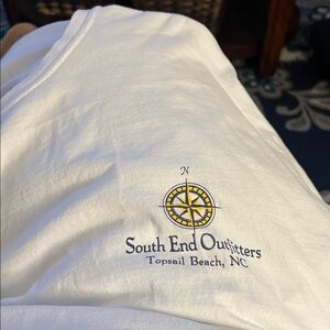 South End Outfitters Topsail Beach Compass Logo Short Sleeve Tee - White 3XL
